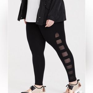 Torrid Black Ladder Mesh Sides Leggings 3